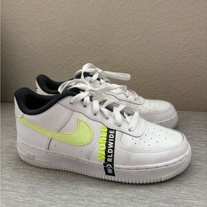 Nike White and Lime Green Air Sneakers